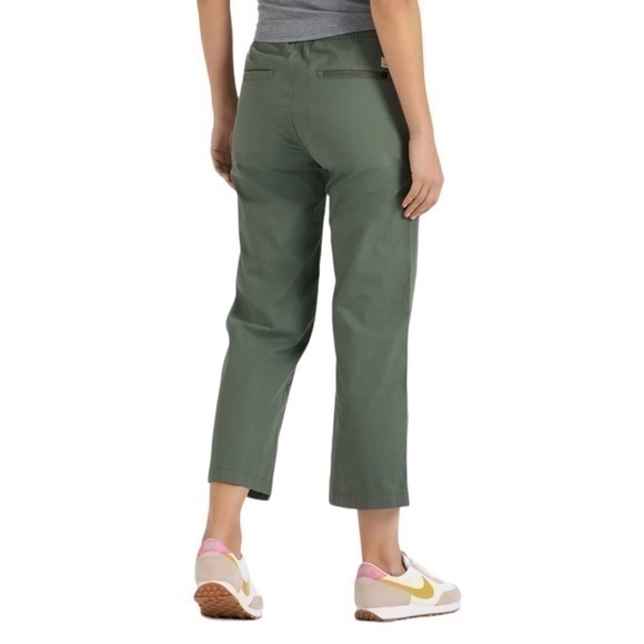 Vuori Ripstop Olive Army‎ Green Wideleg Organic Cotton Cropped Pants Small - Picture 4 of 14